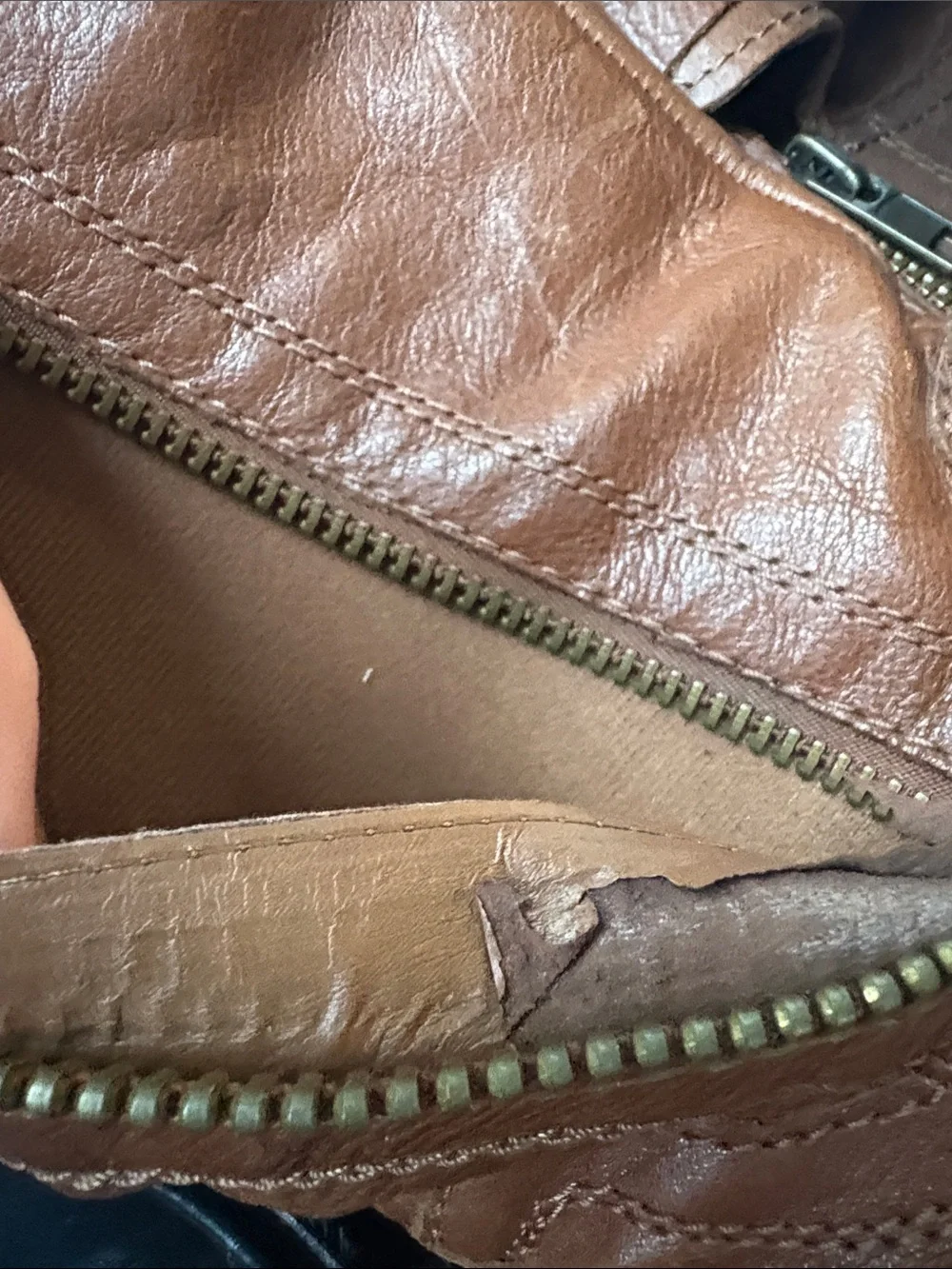 Women's Brown Leather Mid-Calf Riding Boots with Zipper